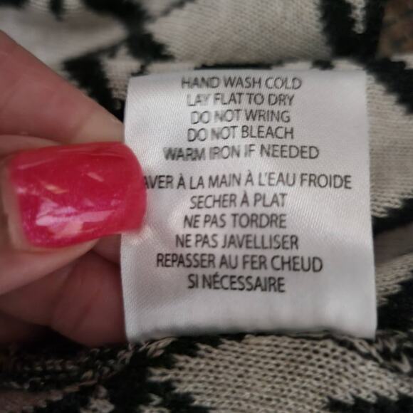 Belldini Heather Charcoal and Oatmeal Open Front Cardigan Sweater, Sz M - Picture 4 of 8